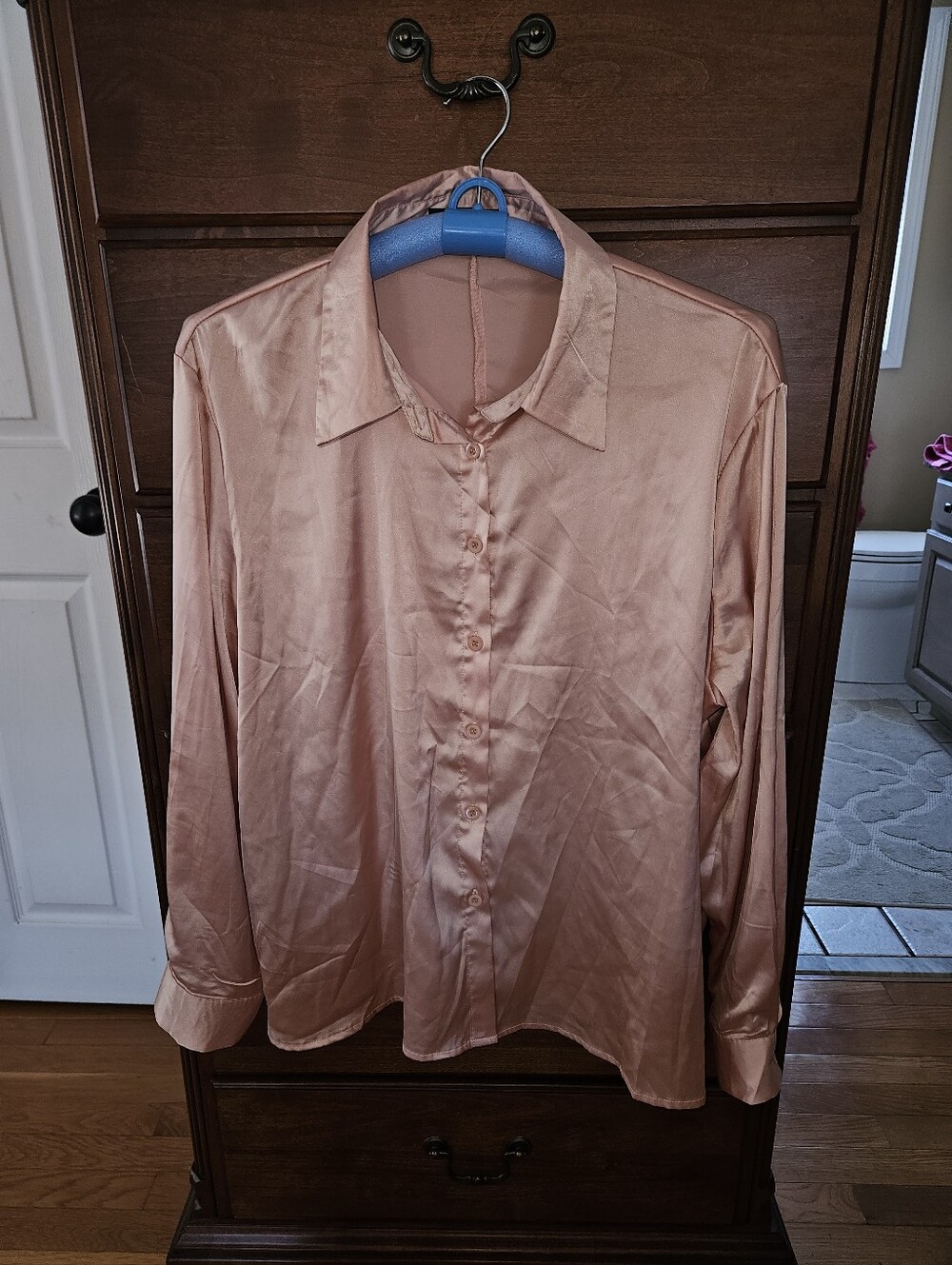 Satin Button-Up Shirt